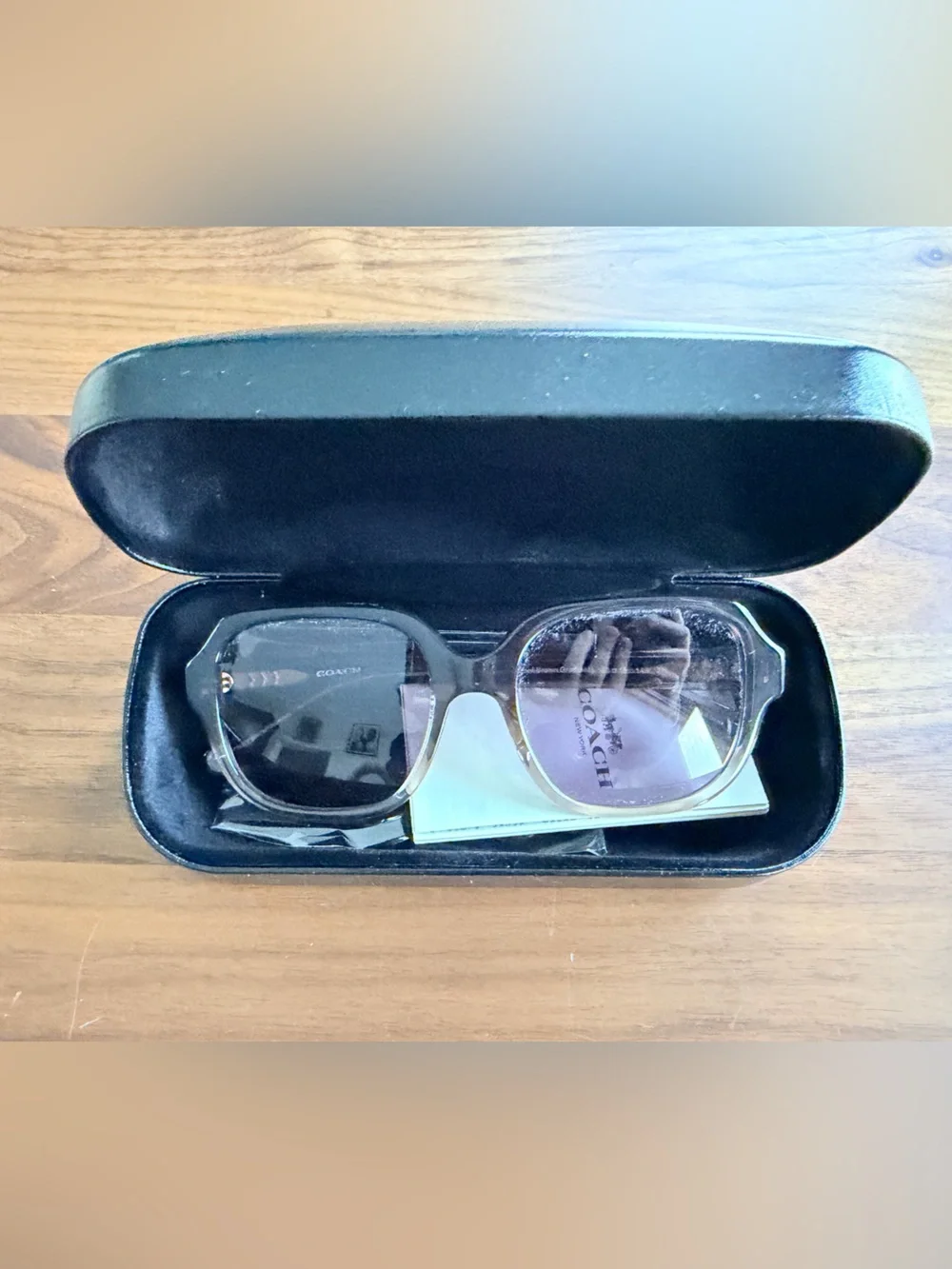 Women's Coach HC8335U C7989 56781A Transparent Brown Gradient Purple Lenses